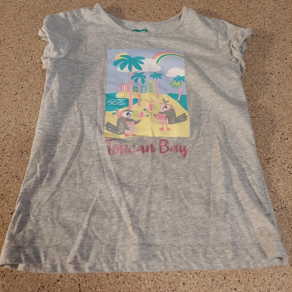 Other - Tucan Bay 365 kids gray beach tee t shirt girls 10 ruffled sleeve